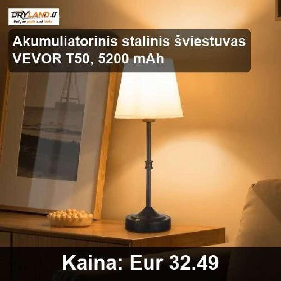 Akumuliatoriniai stalo šviestuvai - nuotraukos Nr. 7