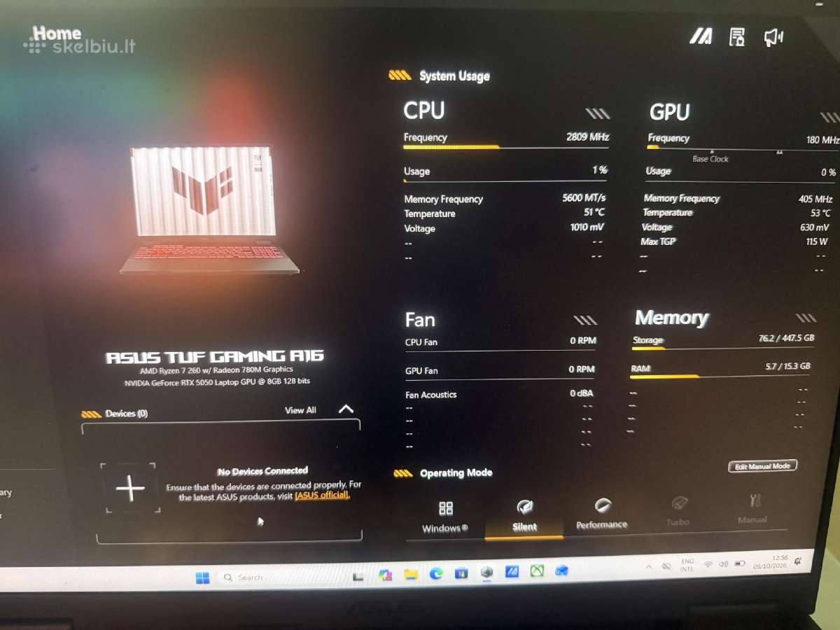Asus Tuf Gaming A16 Rtx 5050 8gb - nuotraukos Nr. 2