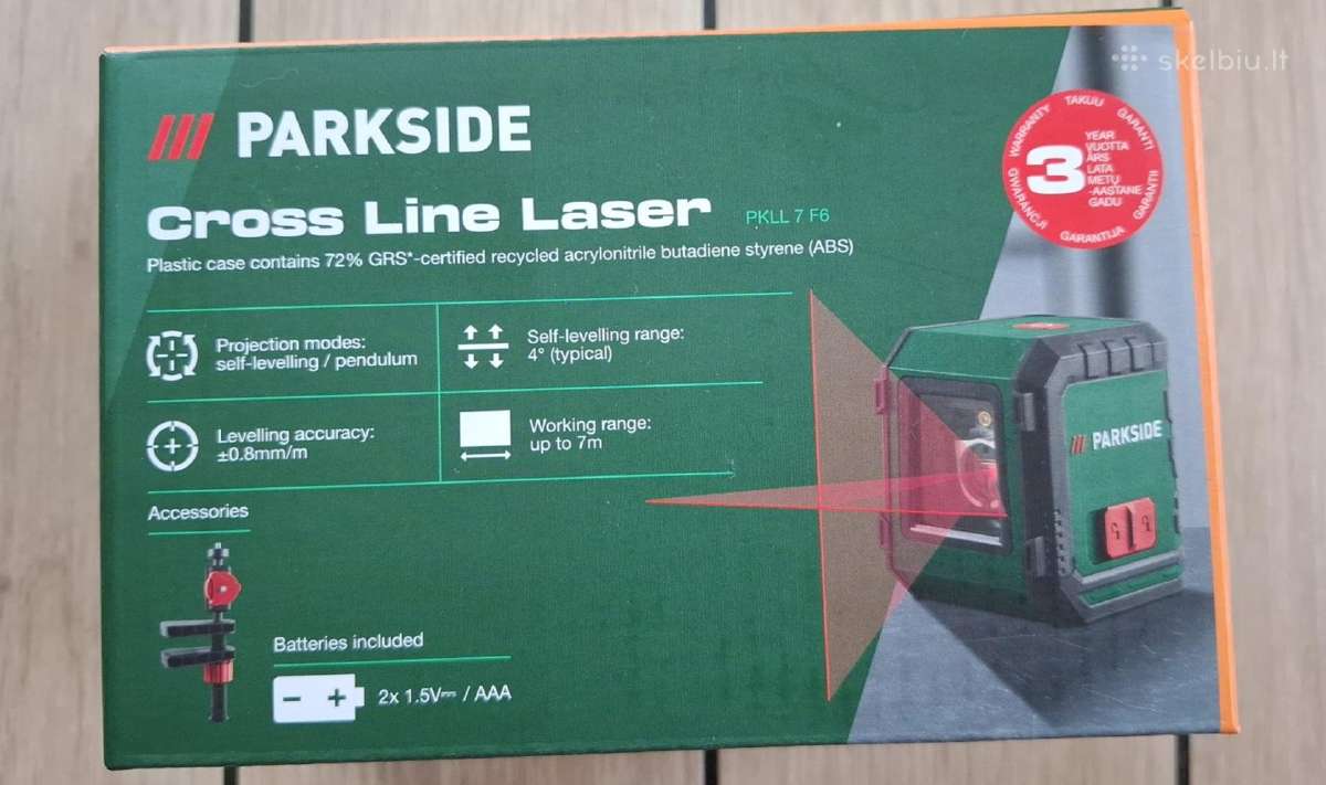 Parkside Pkll 7 F6 kryžminių linijų lazeris - nuotraukos Nr. 2