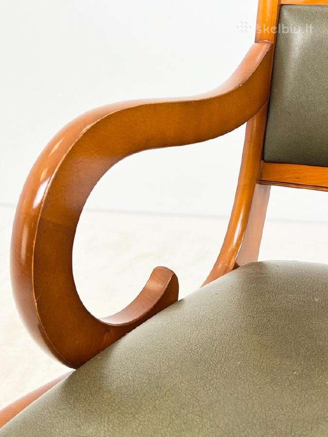Riešutmedžio krėslas su eko oda - nuotraukos Nr. 7