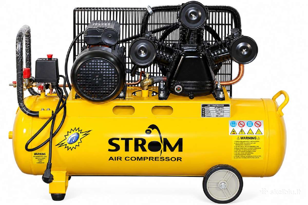 Oro kompresorius 80l, 230v Strom su rinkiniu - nuotraukos Nr. 8