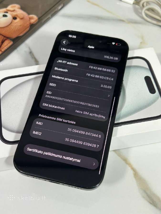 iPhone 15 128gb 86% Black - nuotraukos Nr. 11
