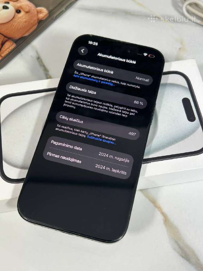 iPhone 15 128gb 86% Black - nuotraukos Nr. 12