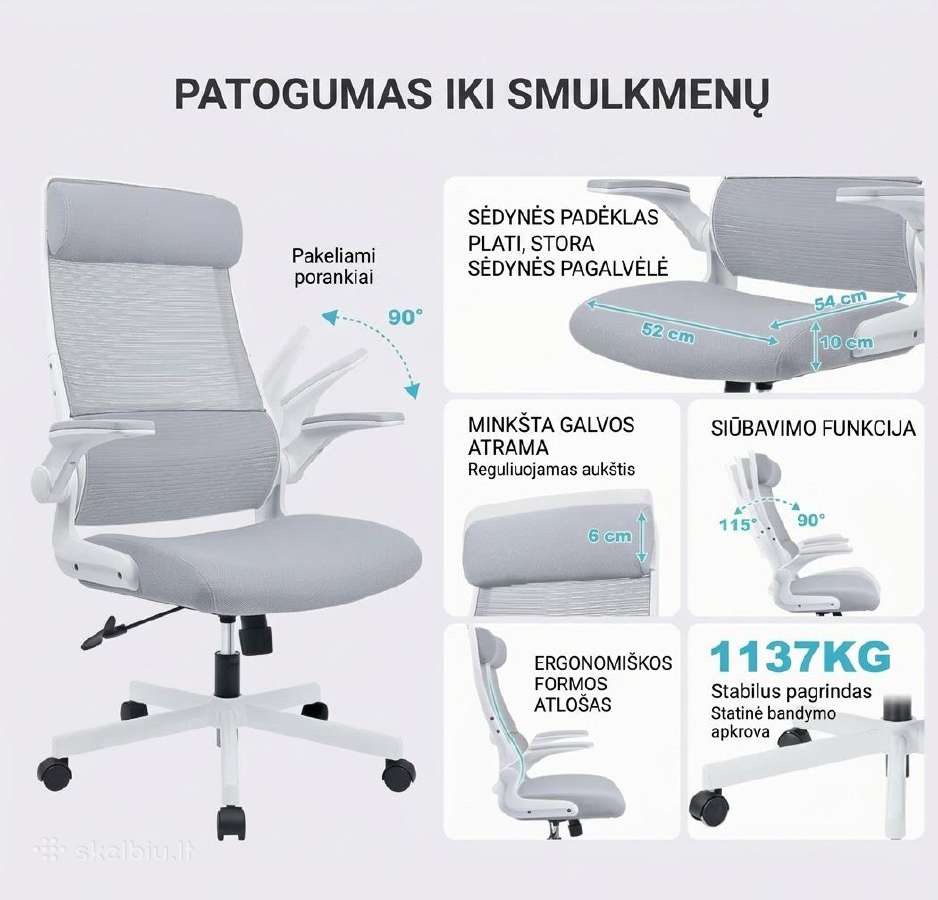 Ergonominė biuro kėdė - nuotraukos Nr. 3