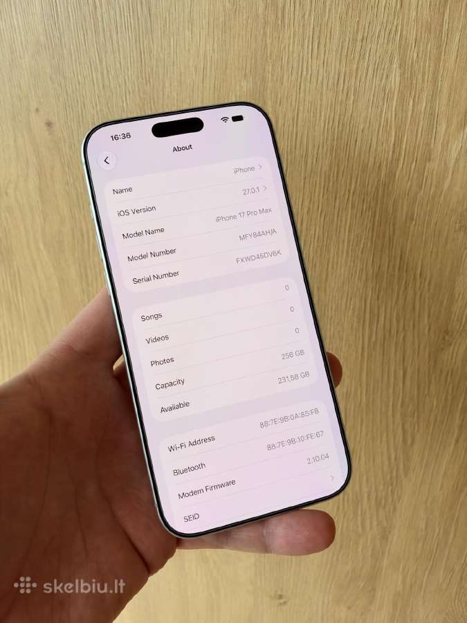 Kaip naujas! iPhone 17 Pro Max + Mujjo dėklas. - nuotraukos Nr. 9