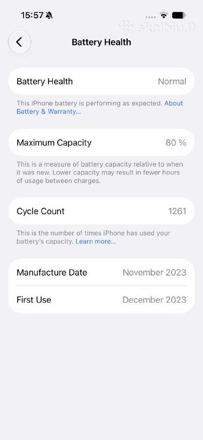 iPhone 15 Pro 128gb Black Titanium - nuotraukos Nr. 3