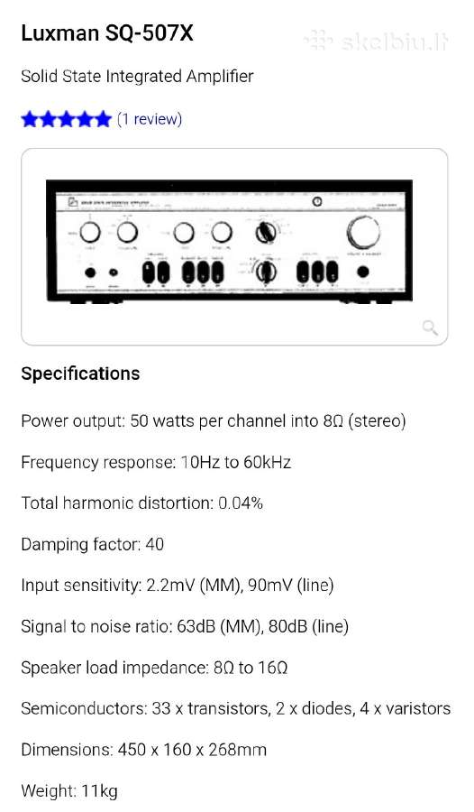 Vintažinis Luxman Sq-503x, 505x, 507x - nuotraukos Nr. 34
