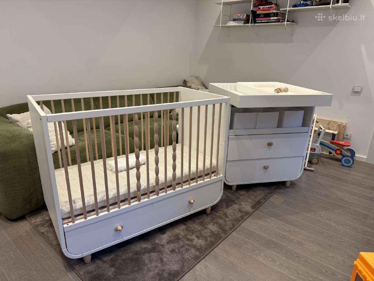 Ikea Myllra lovyte ir vystymo komoda su Lonas ciuz - nuotraukos Nr. 3