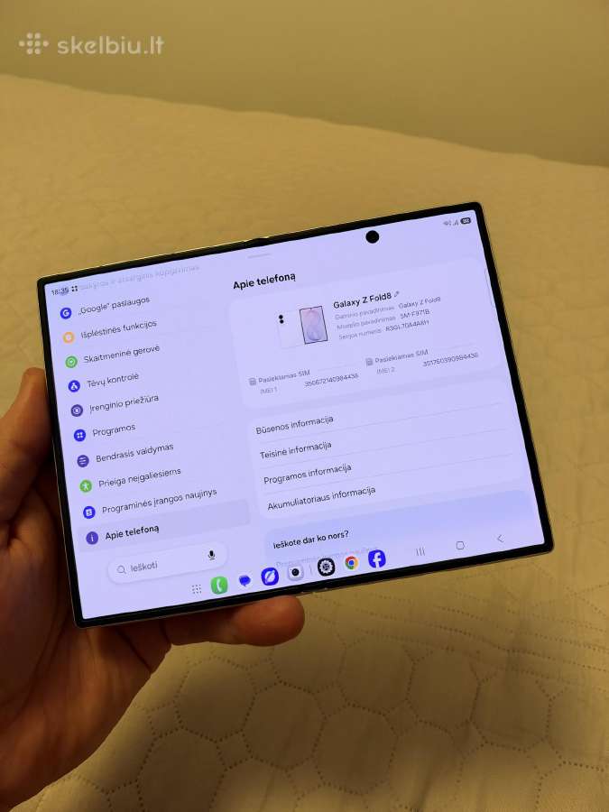 Samsung Galaxy Fold 8, Cream 256gb - nuotraukos Nr. 9