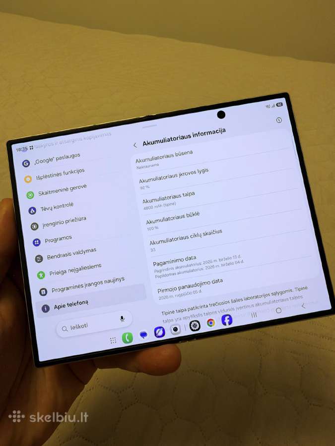 Samsung Galaxy Fold 8, Cream 256gb - nuotraukos Nr. 10