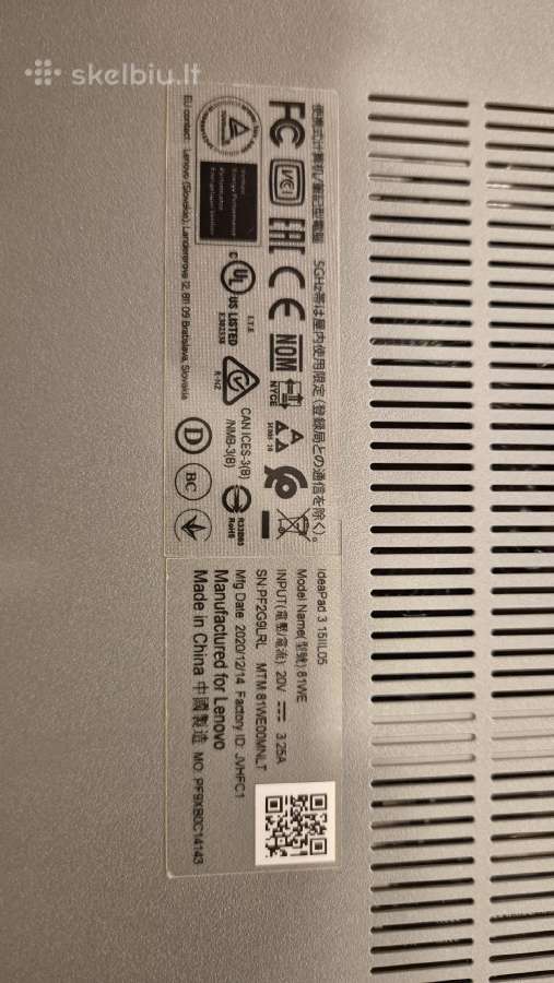Lenovo Ideapad 3 model 81we - nuotraukos Nr. 9