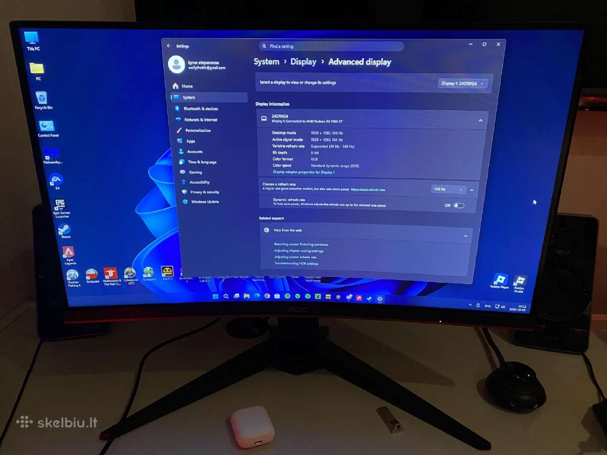 Aoc 24g1wg4 144hz - nuotraukos Nr. 3