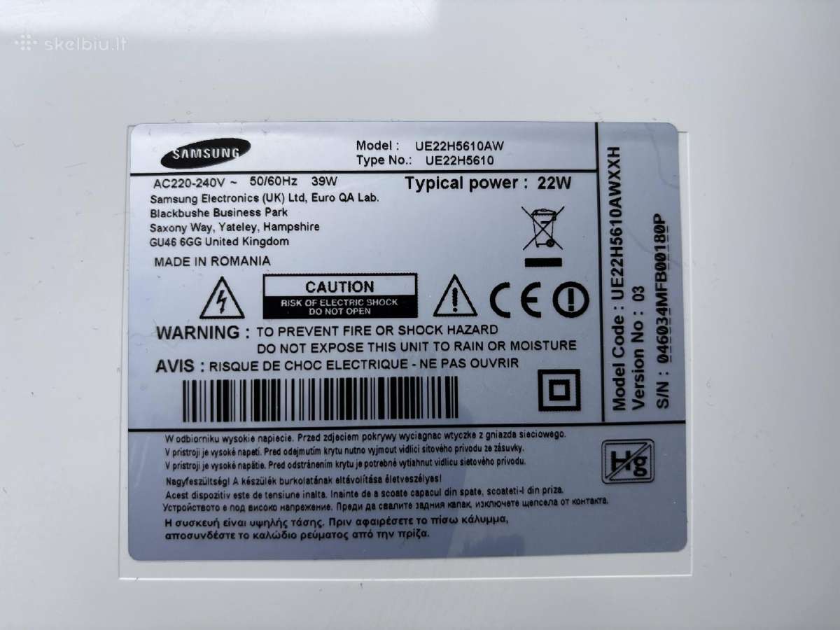 Samsung Ue22h5610aw - nuotraukos Nr. 6