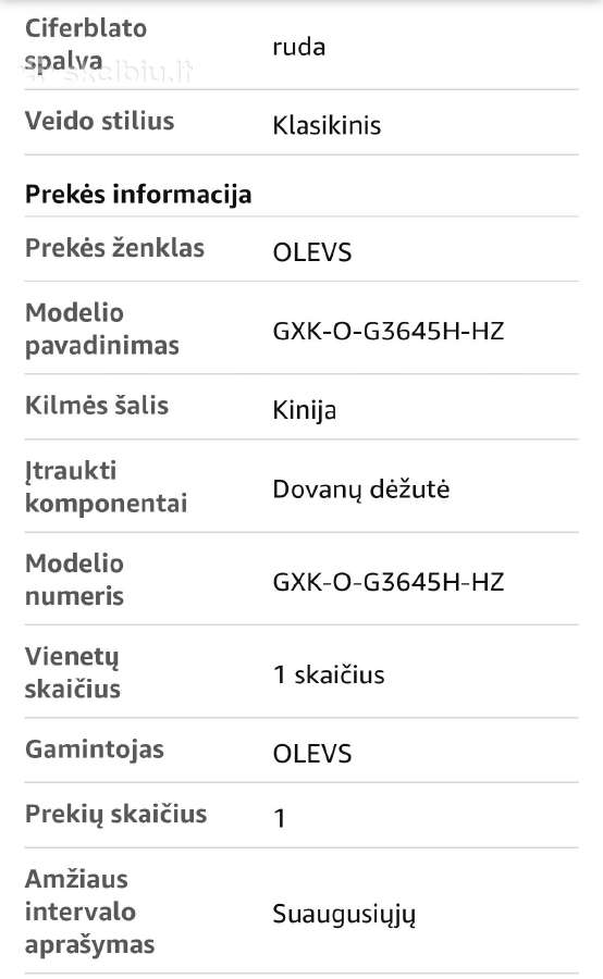 Olevs kvarcinis nerūdijančio plieno laikrodis - nuotraukos Nr. 11