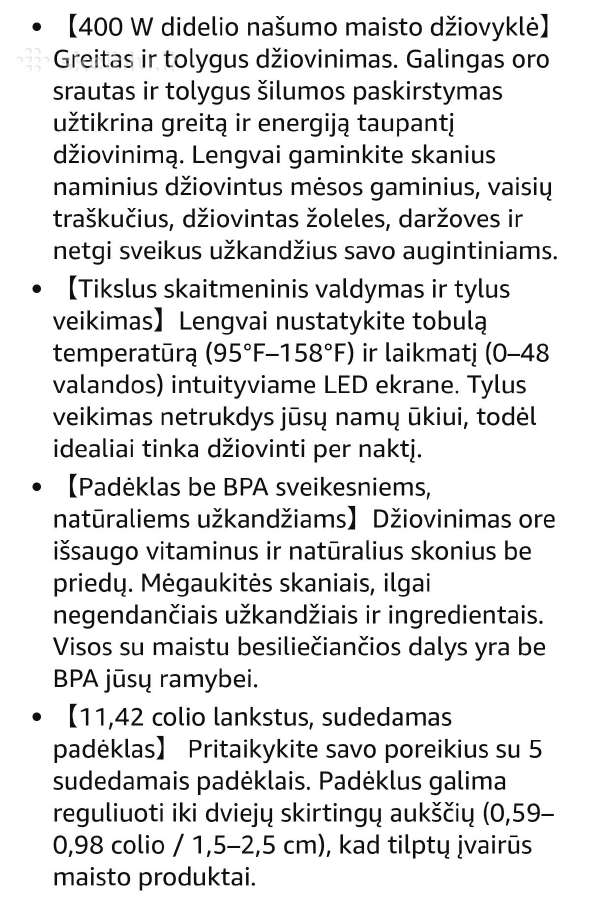 Maisto,vaisiu džiovintuvas, dehydratorius Fohere - nuotraukos Nr. 5