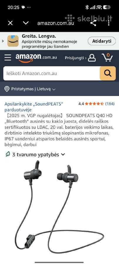 Soundpeats sportinės bluetooth ausinės - nuotraukos Nr. 8