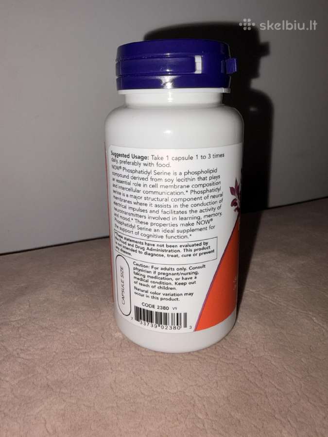 Now Phospatidyl Serine 100 mg N60 - nuotraukos Nr. 3