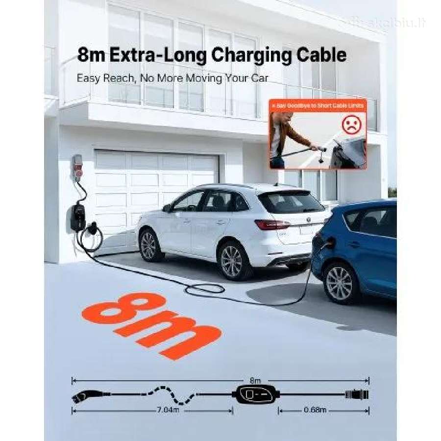 Nešiojamas 11 kw Ev įkroviklis su 8 m kabeliu - nuotraukos Nr. 6