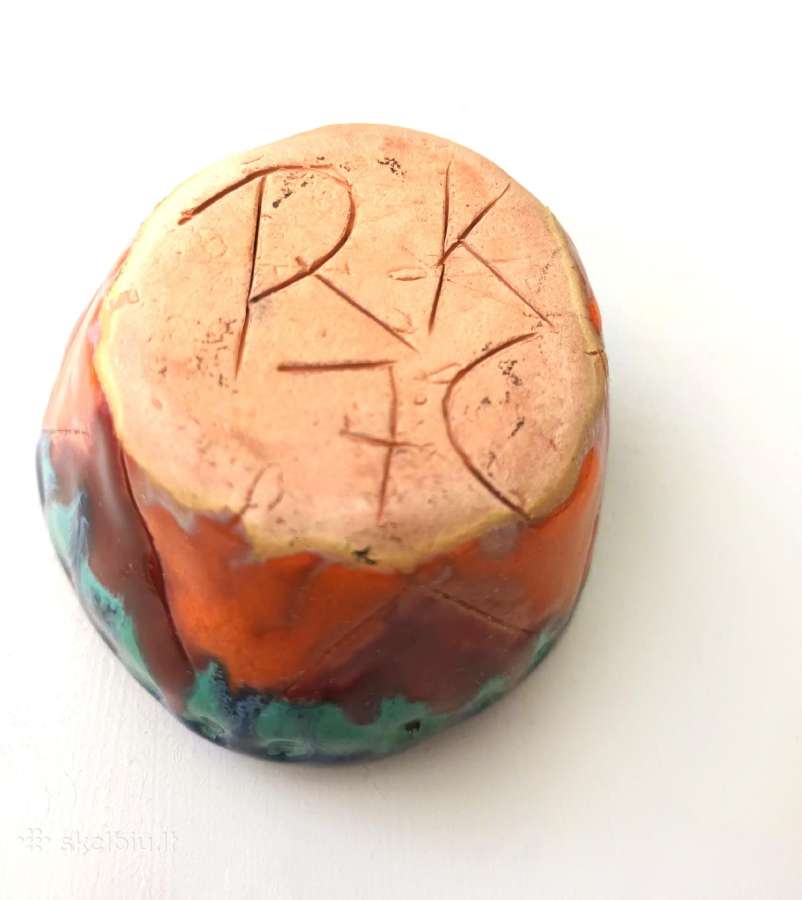 Rankų darbo keraminis indelis, 4,5cm aukštis - nuotraukos Nr. 5