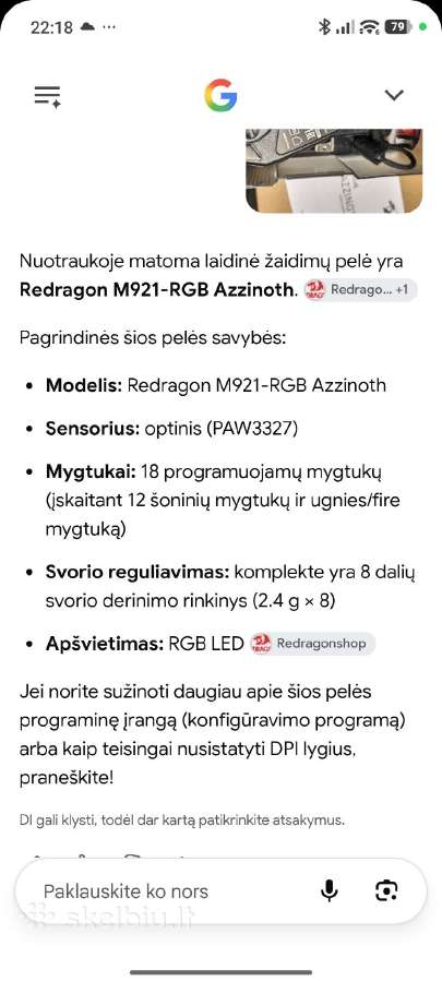Laidinė žaidimų pelė Redragon M921-rgb Azzinoth - nuotraukos Nr. 3