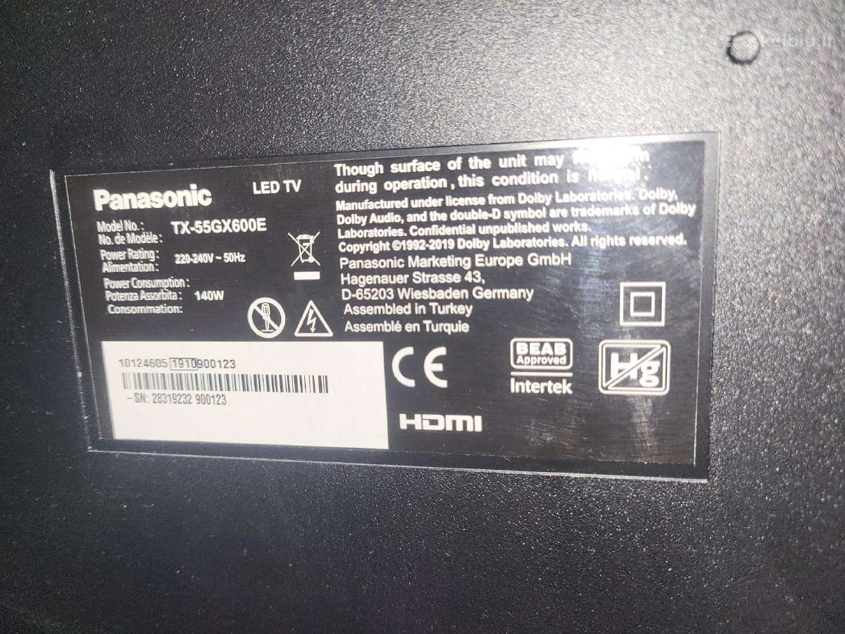 Panasonic Tx-55gx600e“ televizorius, 55 colių - nuotraukos Nr. 3