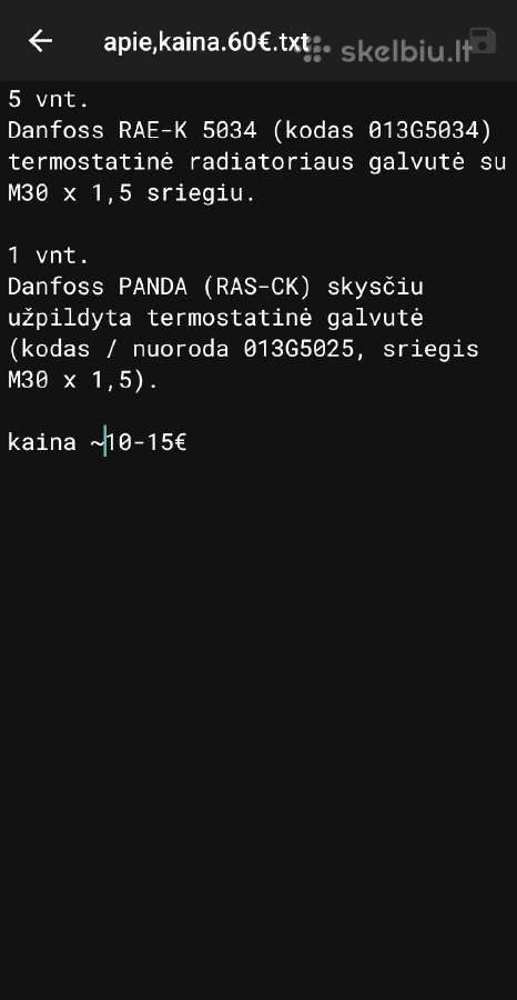 Termostatinės radiatoriaus galvutės Danfoss - nuotraukos Nr. 2