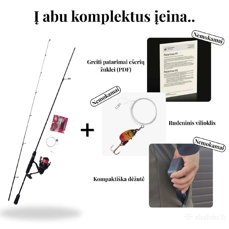 Spiningo komplektas ešeriams (Naujas) + Bonusai - nuotraukos Nr. 5