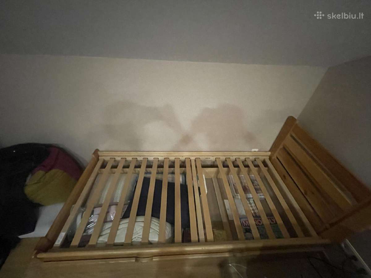 Parduodu medinė viengulė lova su stalčiumi 200x90 - nuotraukos Nr. 2