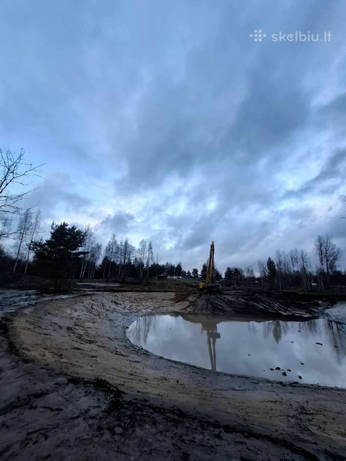 Tvenkinių kasimas ilgastreliu ekskavatoriumi - nuotraukos Nr. 2