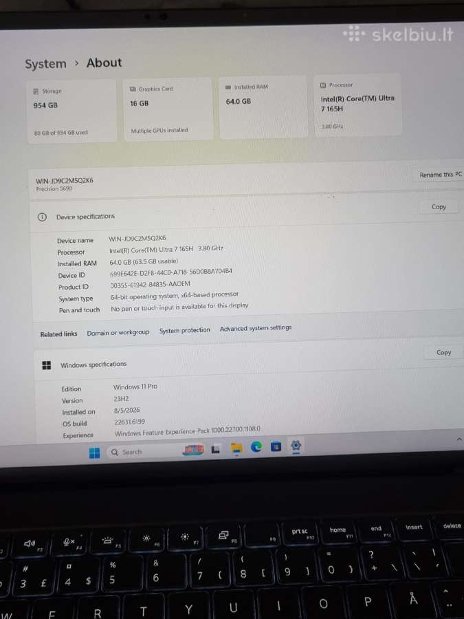 Dell Precision 5690 ultra7 Rtx 4090 - nuotraukos Nr. 4