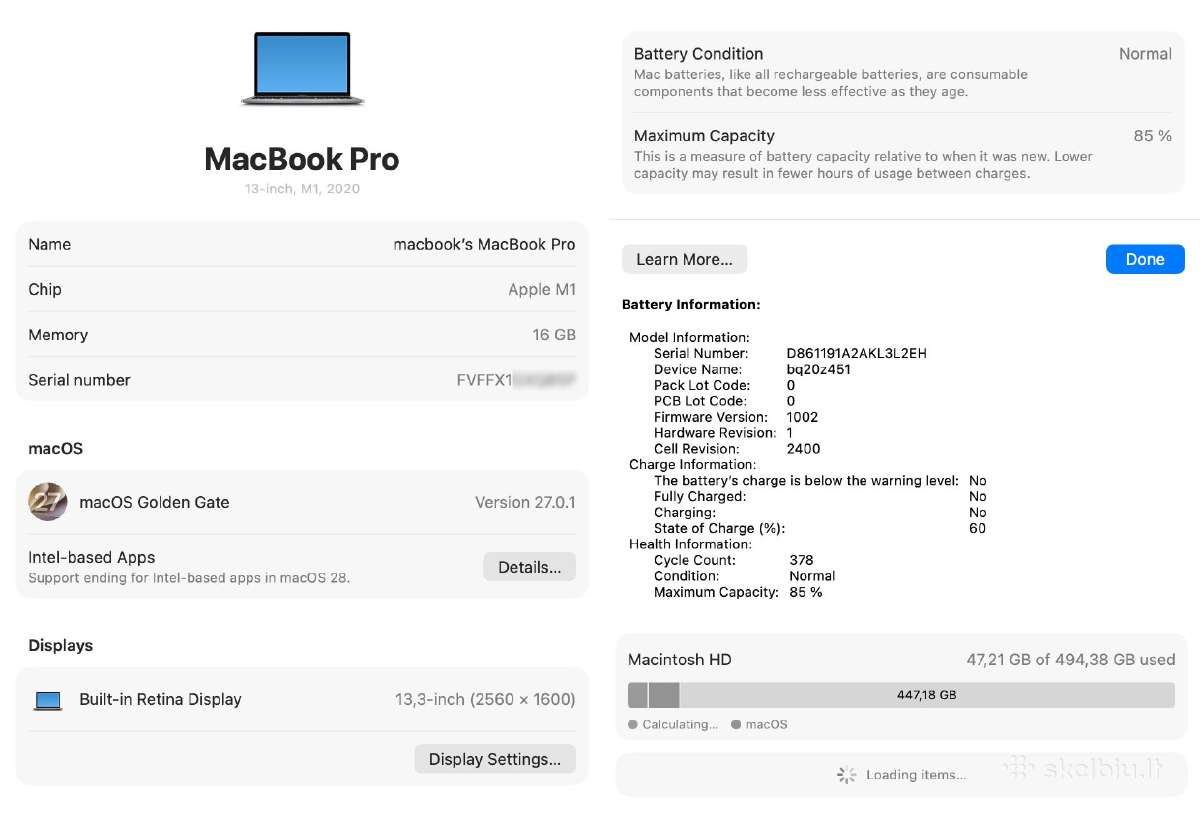 Apple MacBook Pro 2020 13 / M1 / 16gb / 512gb #21 - nuotraukos Nr. 7