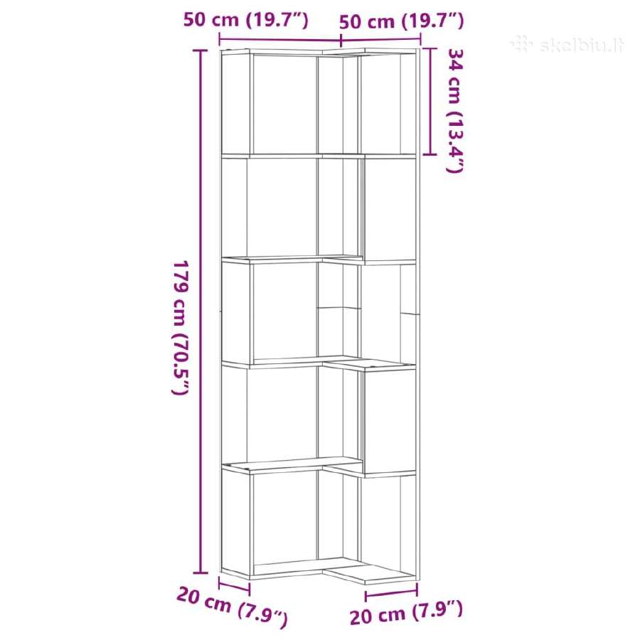 Kampinė spinta, mediena vidaxl(852584) - nuotraukos Nr. 9