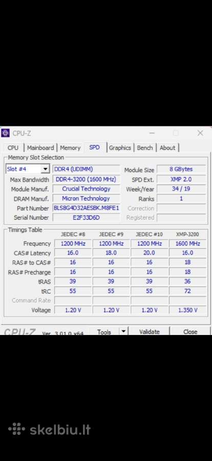 Crucial Ballistix Sport LT 16 GB Ddr4 3200 MHz - nuotraukos Nr. 4