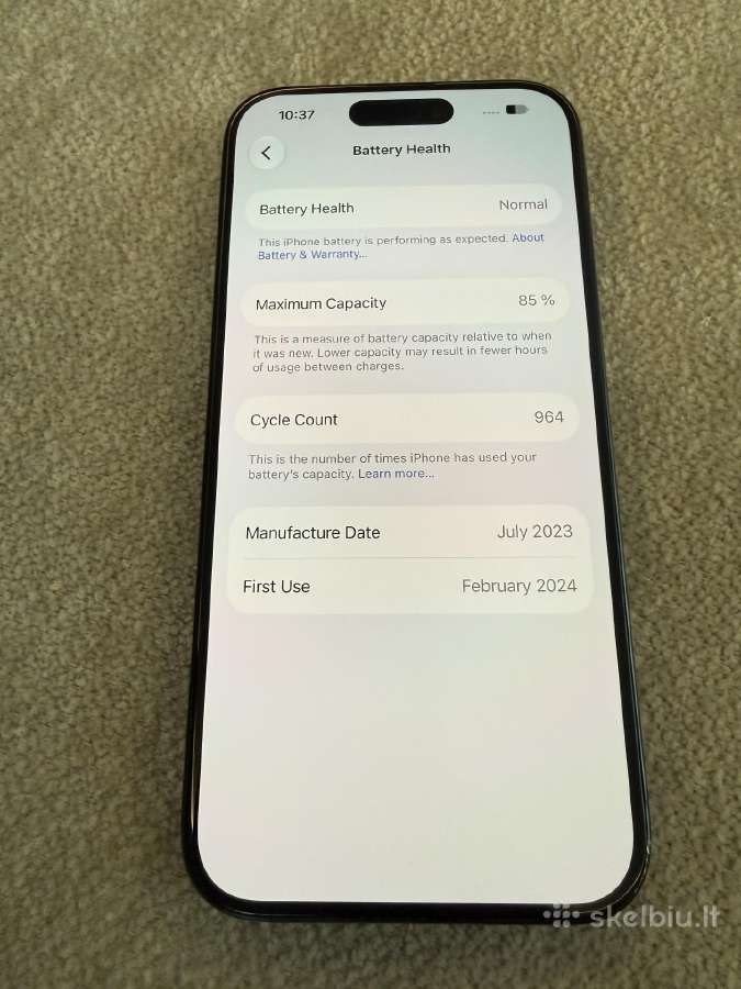 iPhone 15 Pro 128 GB Blue Titanium, baterija 85 % - nuotraukos Nr. 4