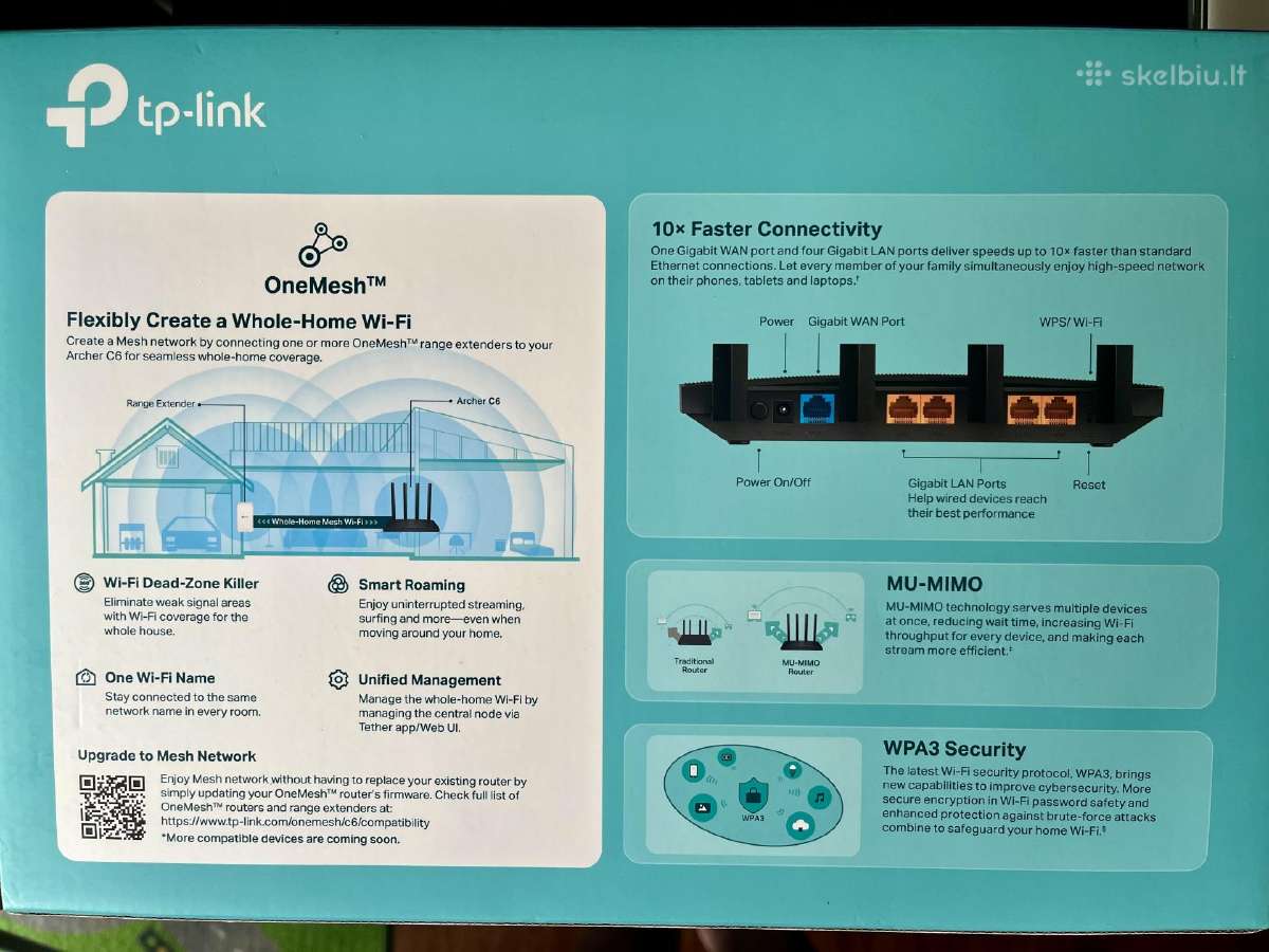 Tp-link Archer C6 - Ac1200 Mesh Wi-fi maršrutizato - nuotraukos Nr. 6