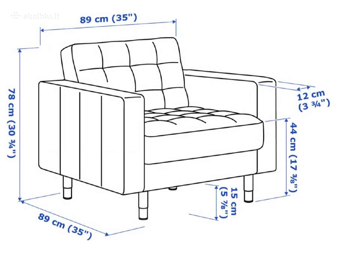 Sofa lova landskrona ir 2 foteliai - nuotraukos Nr. 3