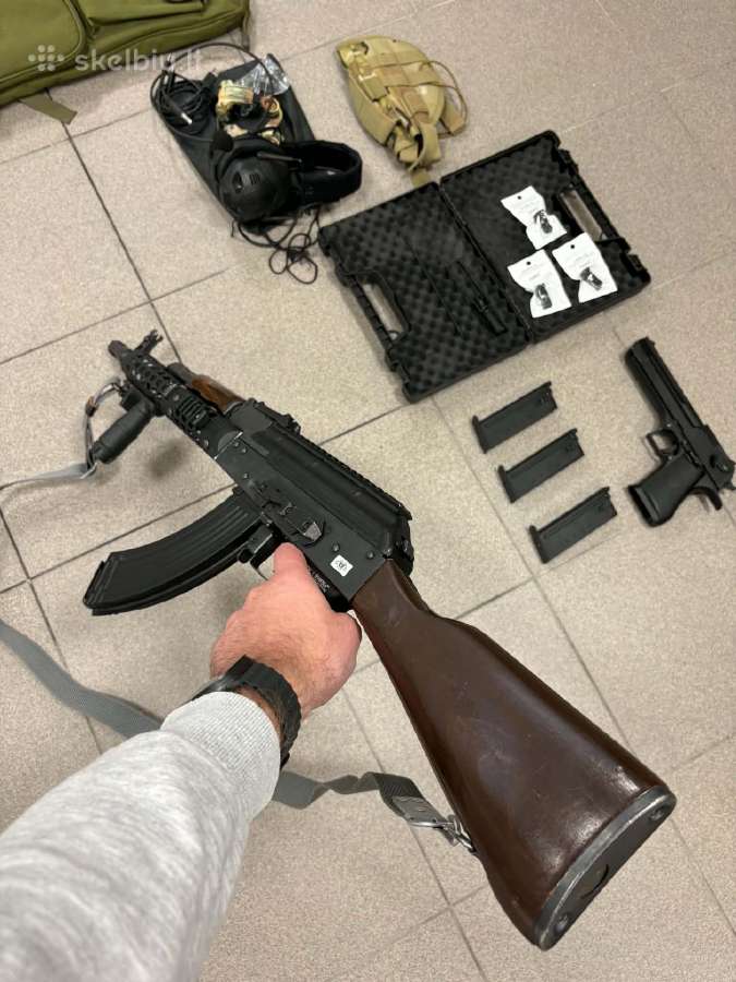 Airsoft komplektas: E&l Ak, Desert Eagle, apranga - nuotraukos Nr. 7
