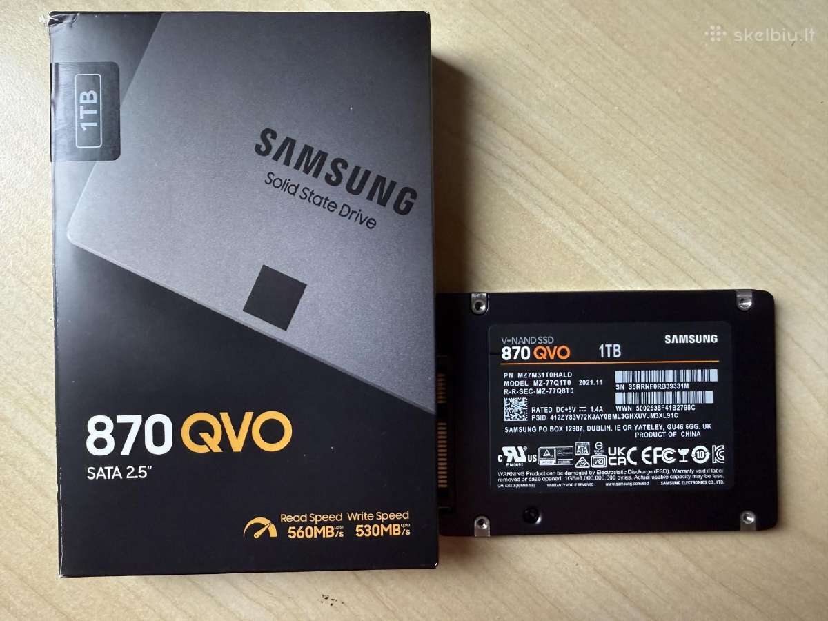Samsung 870 Qvo 1tb SSD Sata 2.5 - nuotraukos Nr. 2