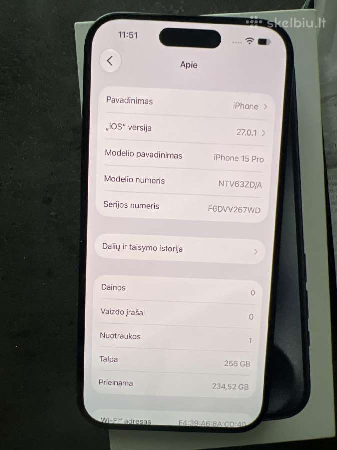 iPhone 15 pro 256gb - nuotraukos Nr. 4