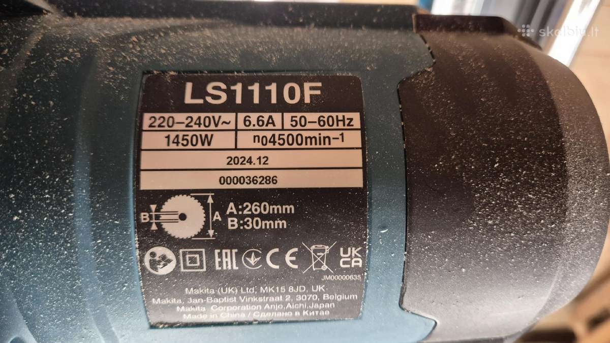 Medžio pjovimo staklės Makita Ls1110f - nuotraukos Nr. 2
