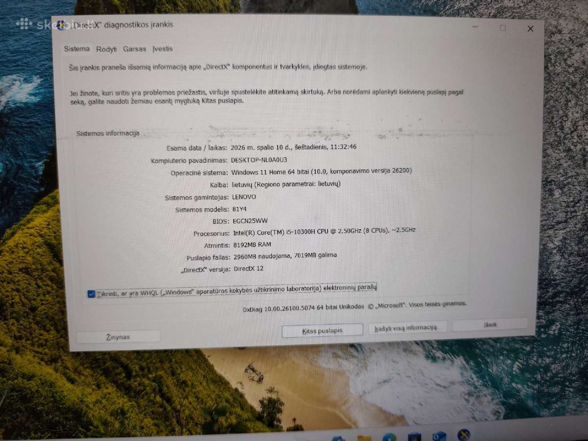 Lenovo Ideapad gaming i5-10300h 8gb 250ssd gtx1650 - nuotraukos Nr. 5
