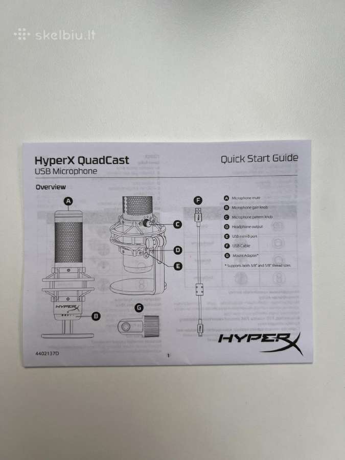 Mikrofonas Hyperx Quadcast - nuotraukos Nr. 3