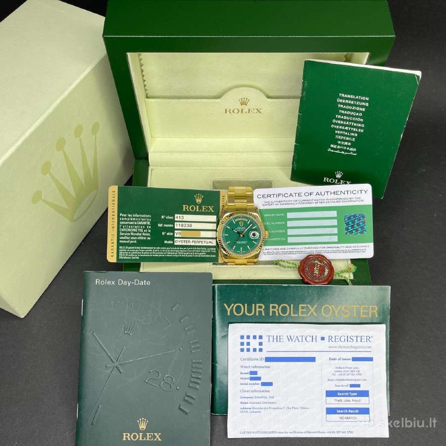 Rolex Daydate 36 auksinis - nuotraukos Nr. 12