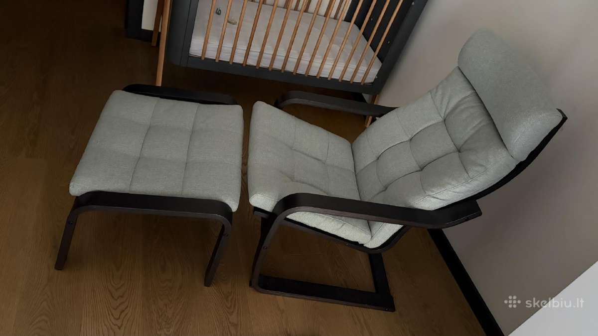 Ikea Poäng fotelis su kojų kėdute - nuotraukos Nr. 2