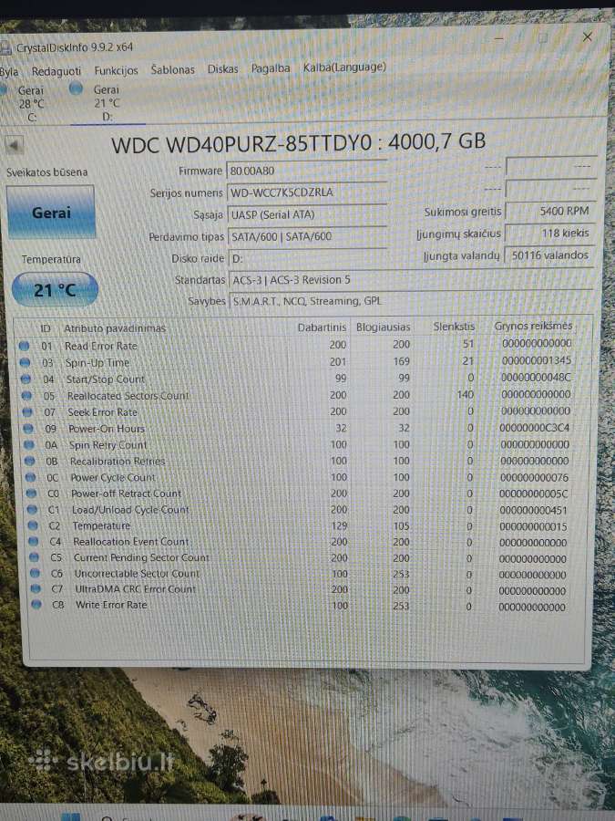 Wd Purple 4tb 3.5" HDD - nuotraukos Nr. 3