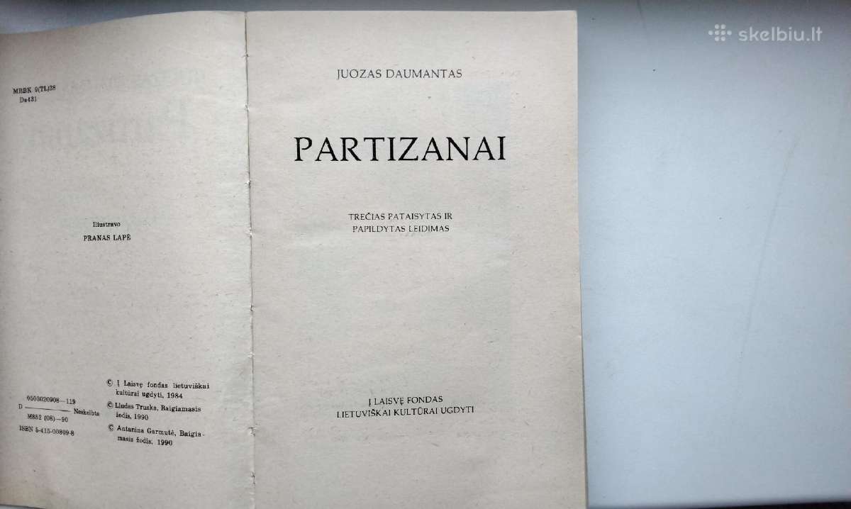 J. Daumantas. Partizanai. 1990 m. leid. - nuotraukos Nr. 2