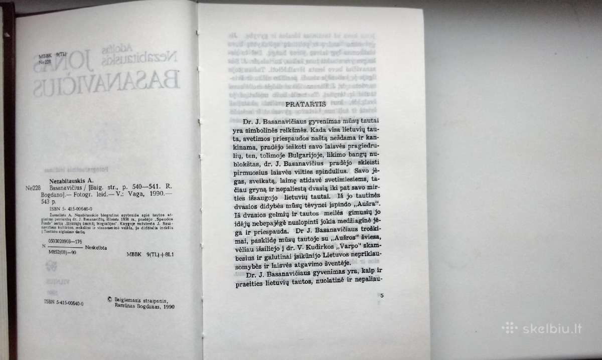 A. Nezabitauskis. Jonas Basanavičius. 1990 m. leid - nuotraukos Nr. 2