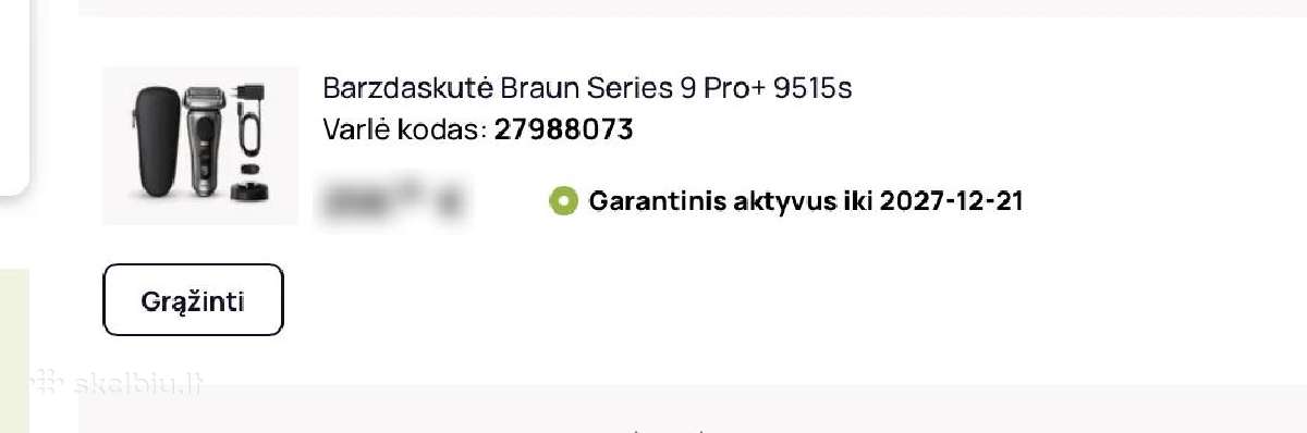 Braun Series 9 Pro+ 9515s barzdaskutė - nuotraukos Nr. 8