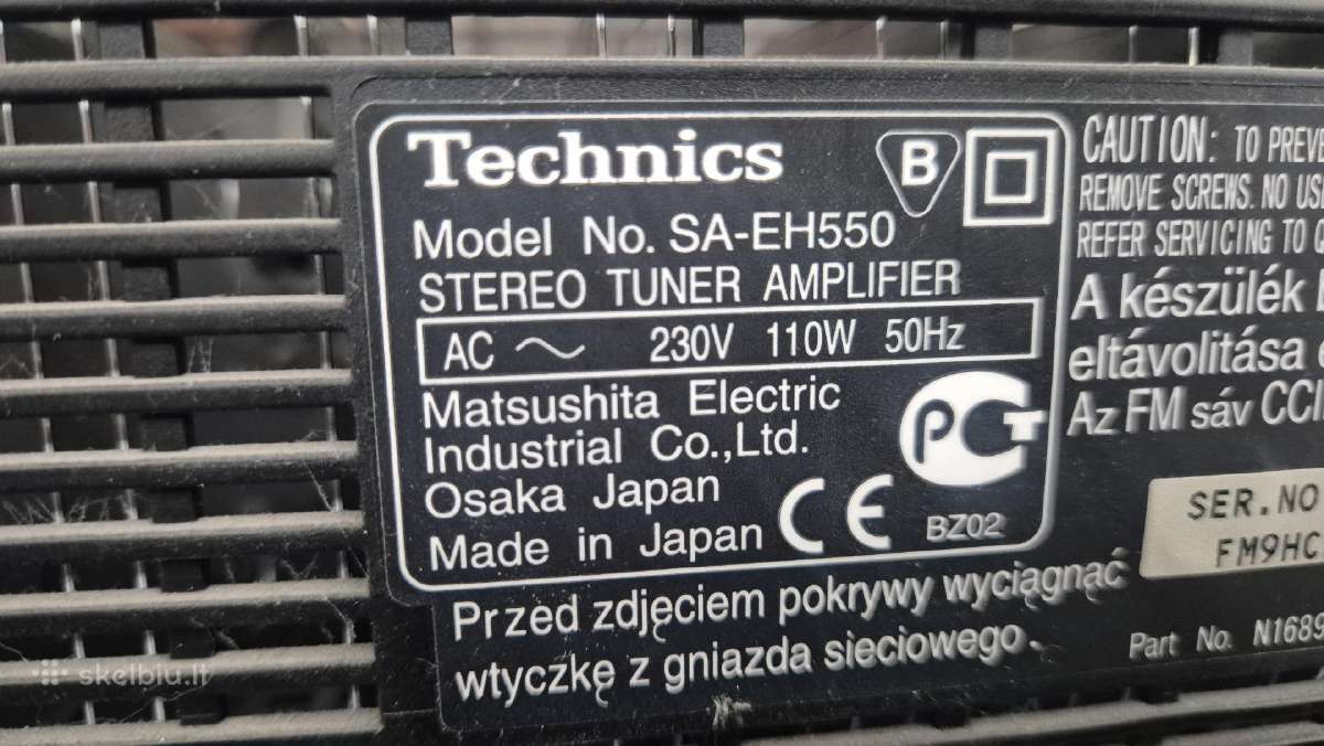 Muzikinis centras Technics Sa-eh550 - nuotraukos Nr. 5