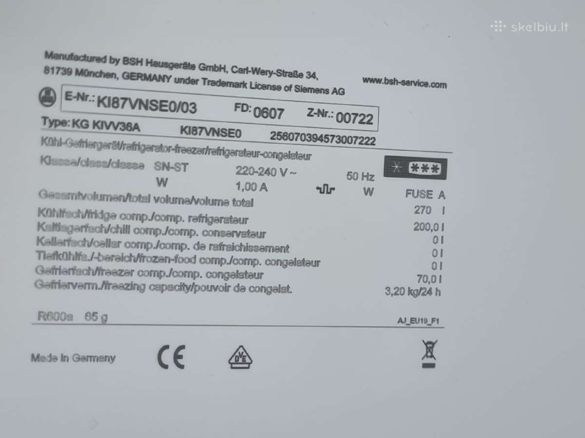 Naujas Siemens Ki87vnse0/03 pagamintas Vokietijoje - nuotraukos Nr. 12